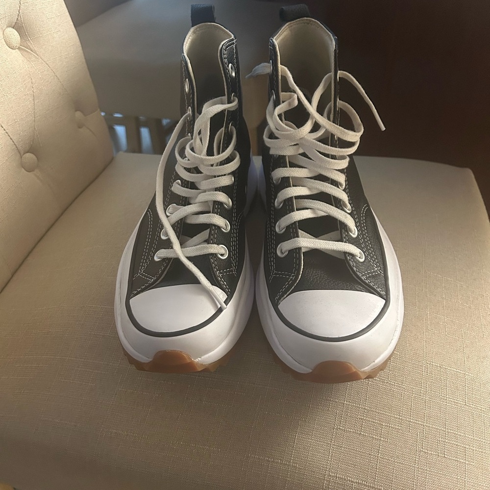 Converse Black and White High-Tops Platform